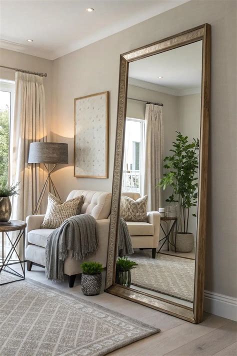 18+ Creative Living Room Floor Mirror Ideas - Ferndream