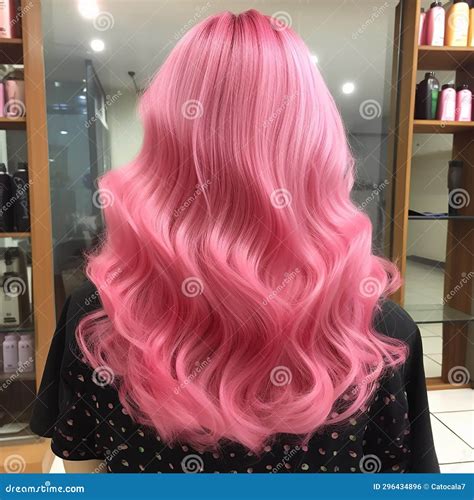 Texture of Curly Hair in Bright Pink Color, Close-up, Stock ...