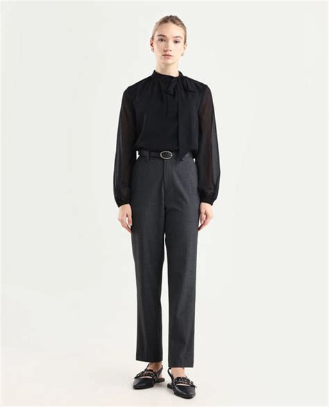 Rareism Women's Taper Grey Polyester Blend Tapered Plain Travel Trouse