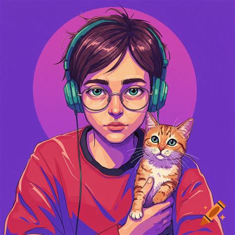 Cartoon portrait for QA tester job search with cats and US market references on Craiyon