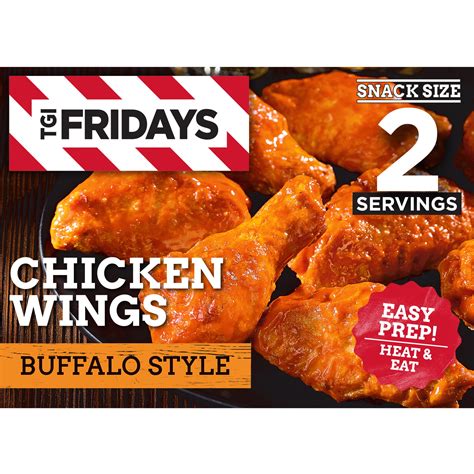 TGI Fridays Frozen Buffalo Style Chicken Wings, 9 oz Box, Crispy ...