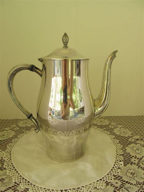Vintage Silver Plate Coffee Pot with Insulators on Handle, Vintage ...