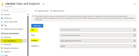 Image result for Bing API Key