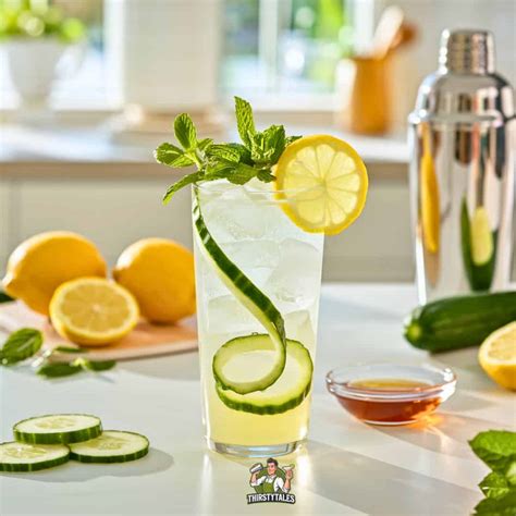 Lemon Cucumber Cooler Mocktail Recipe - Thirsty Tales