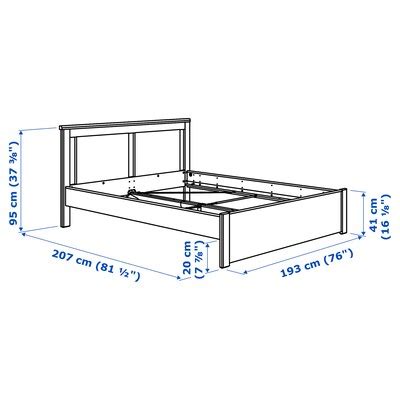 SONGESAND bed frame, white/Lönset, 180x200 cm (707/8x783/4") - IKEA