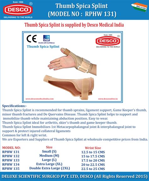 Thumb Spica Splint | Manufacturer, Exporter & Supplier | DESCO