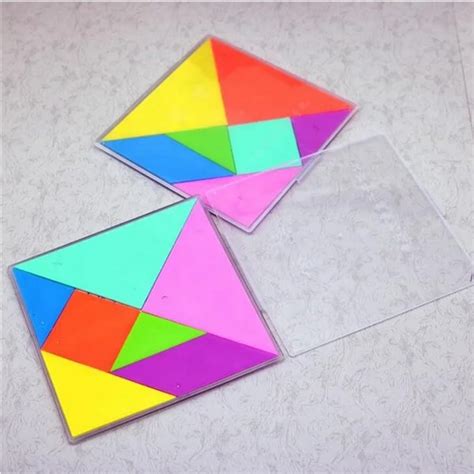 Wooden Midium Tangram Puzzle With Plastic Storage Box 1Pc Will Be Ship ...