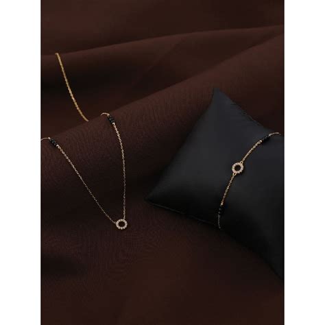Buy Palmonas Saraswathi Diamond Mangalsutra Set - BIS Hallmarked - 18k ...
