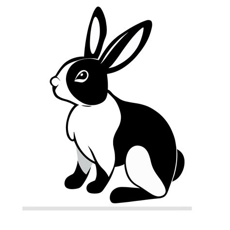Black And White Rabbit Clipart