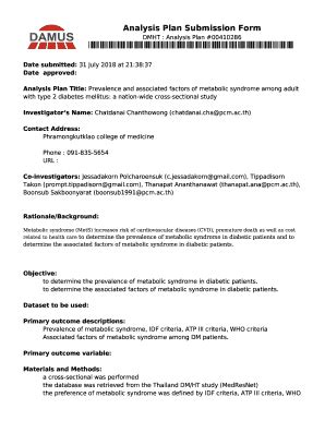 Fillable Online DMHT : Analysis Plan #00410286 Fax Email Print - pdfFiller