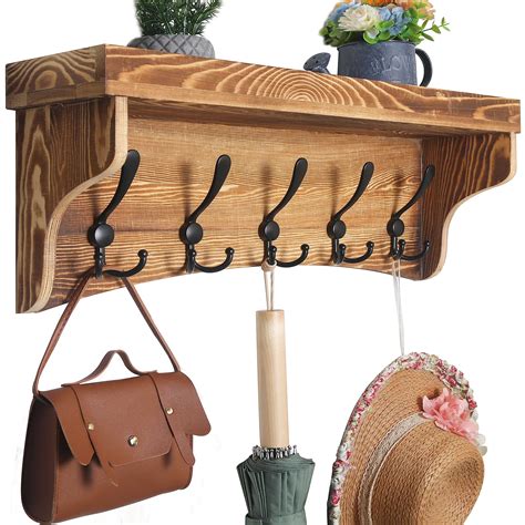 Webi Wall Shelf With Hooks Underneath 24 Long Coat Rack | Desertcart INDIA