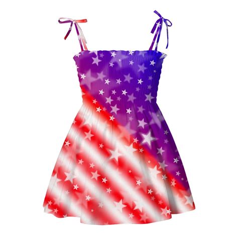 Utoimkio Toddler Girls 4th of July Dresses America Flag Strap Dresses ...