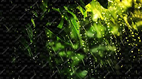 Premium PSD | Exotic glowing tropical rain with vibrant colors and ...
