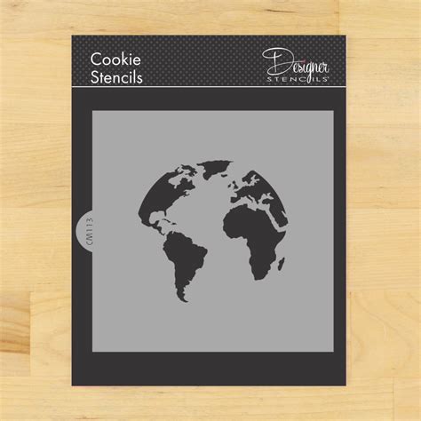 World Map (Globe) Cookie & Craft Stencil | CM113 By Designer Stencils ...