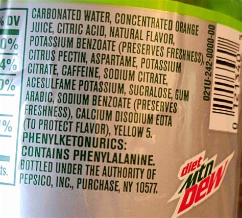 Mountain Dew Ingredients 2022 at Richard Avitia blog