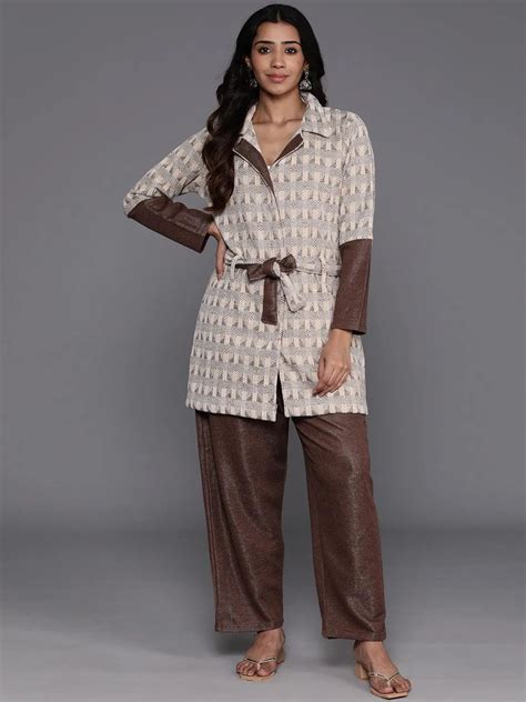 Buy Beige Self Design Wool Blend Co-Ords Online at Rs.2349 | Libas