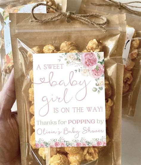 Blush Pink Floral Baby Shower Favors Girls Pink Flower Roses Baby ...