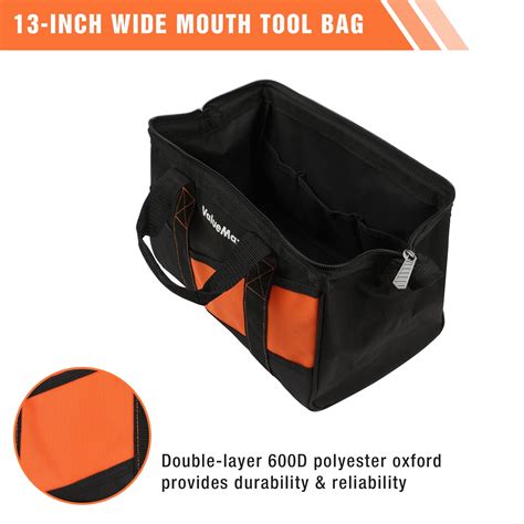 Buy ValueMax 13-Inch Small Tool Bag, Wide Mouth Tool Bag with 12 ...