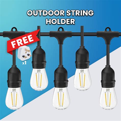 Weatherproof Outdoor Hanging String Light Bulb Set Lamp Holder Lampu ...