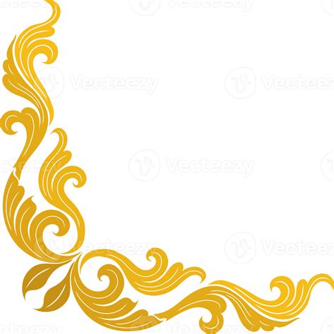 Corner ornament elements of traditional Thai 51593540 PNG