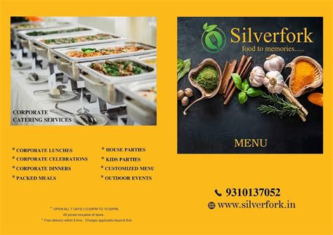 Menu at Silverfork Restaurant & Caterers, Gurugram
