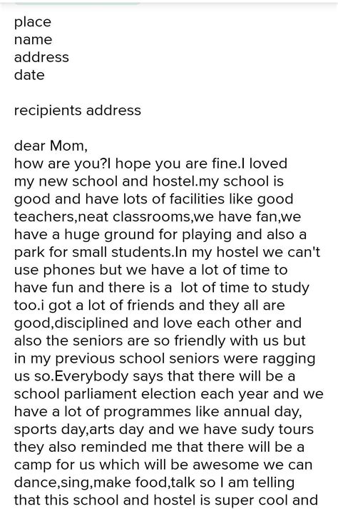 Imagine yourself as Mina's mother. Write a letter to your daughter ...