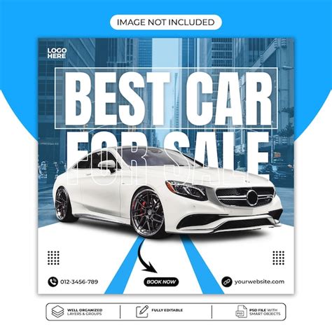 A car for sale is shown on a blue and white advert for the best car for ...