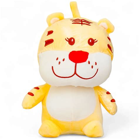 Long Tail Tiger Soft Toy, Stuffed Animal Plush, Yellow Cuddl