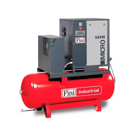 Screw compressor with belt transmission, complete with tank and dryer ...