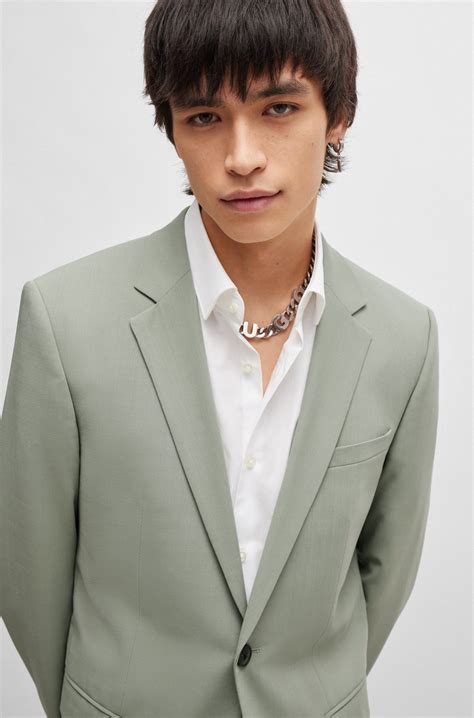 HUGO - Slim-fit suit in performance-stretch fabric - Light Green