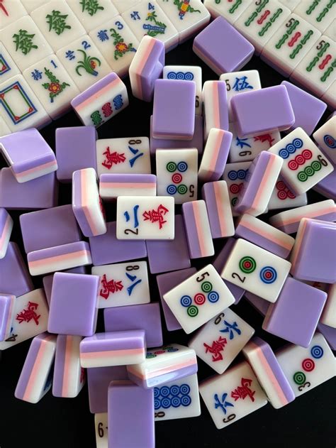 3 Layer- Lavender/Pink/White Engraved and Hand Painted American MahJong ...