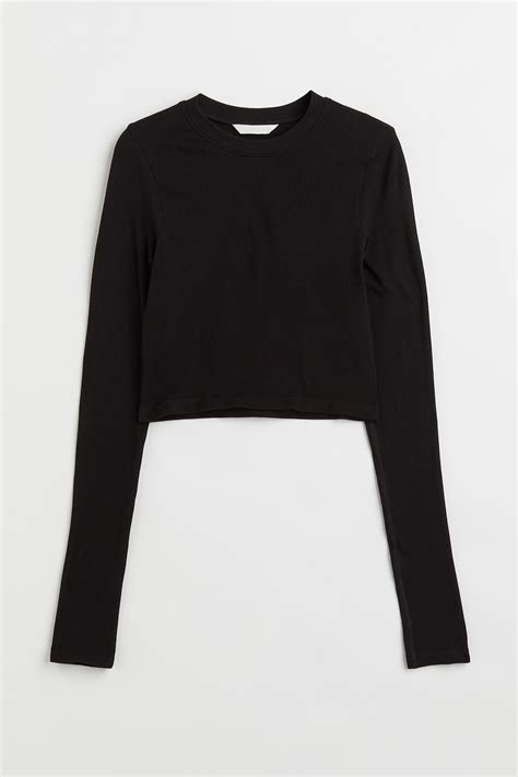Seamless top - Black - Ladies | H&M IN