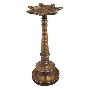 Buy Indian-Shelf Handmade South Indian Long Unique Brass Oil Lamp ...
