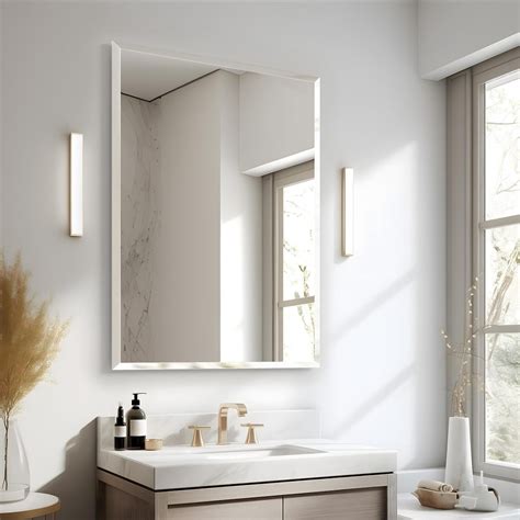 30" x 40" Frameless Bathroom Mirrors with Silver Backing, Beveled Wall ...