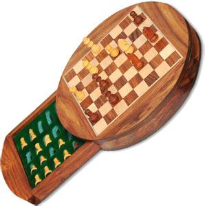 CRAFTASIA Wooden Magnetic Travel Chess, Chessmen Set ,Round (6 inch ...