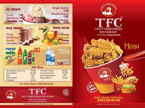 Menu at TFCC Restaurant, Sudhowala