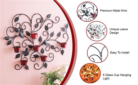 Buy Home Sparkle Tea Light Candle Holders | 6 Glass Cup Hanging Tea ...