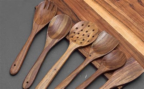 Buy Sanjeev Kapoor by OGGN Handmade Wooden Spoon Spatula Set of 7 ...