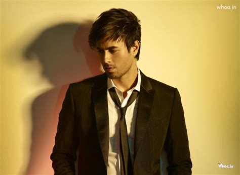 Enrique Iglesias Black Suit With White Background Photoshoot