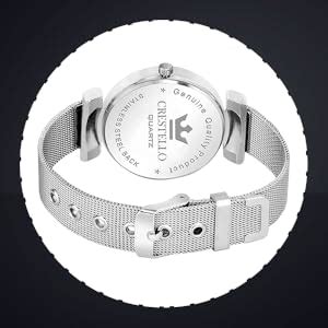 Buy CRESTELLO Stainless Steel Chain Analog Wrist Watch for Women (Blue ...