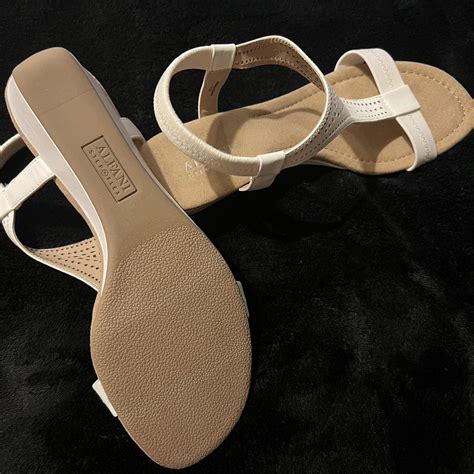 Alfani Women's White Sandals | Depop