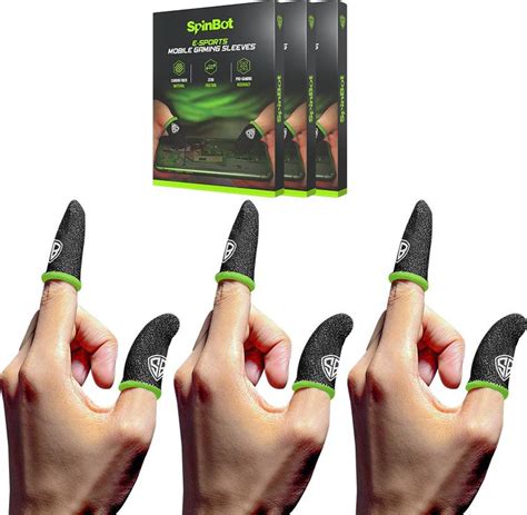SpinBot Thumb & Finger Sleeves 3 Pair(6 Pieces)For Mobile Gaming PUBG ...