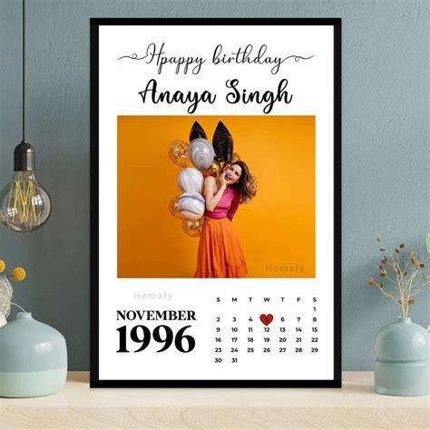 Homafy Customized Calendar Frames | Wooden Photo Frame | Birthday Gift ...