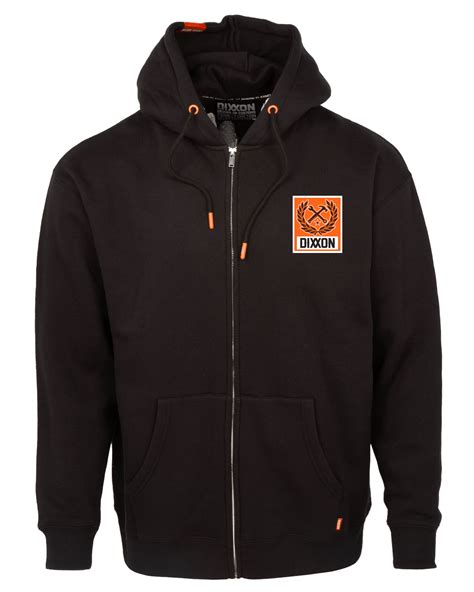 Men's Orange Box Crest Zip Up Hoodie - Black | Dixxon Flannel Co.
