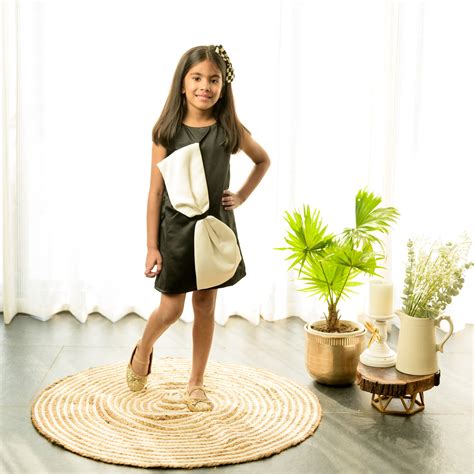 Black and White A line Party Dress with Big Bow – Fairies Forever