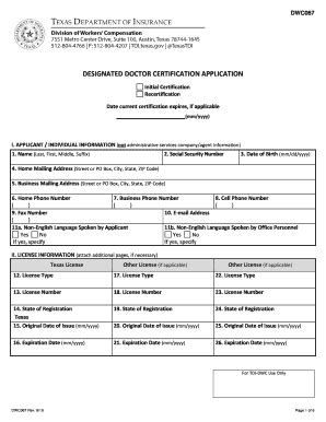 Fillable Online tdi texas Workers' Compensation Employee Forms - Texas ...