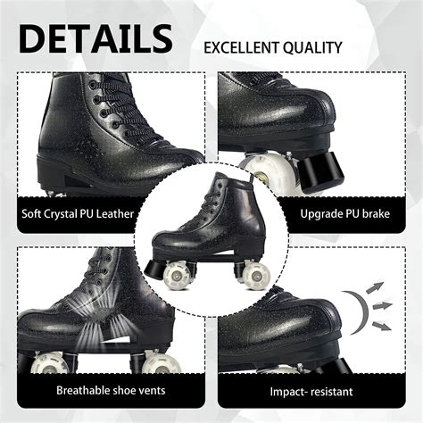 Buy Perzcare Roller Skate Shoes for Women&Men Classic Crystal Faux ...