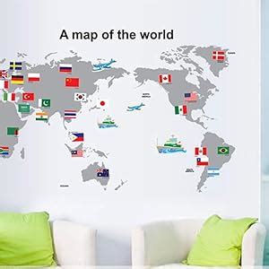 JAAMSO ROYALS World Map Wall Decor - Poster, Sticker for Wall (50 CM X ...