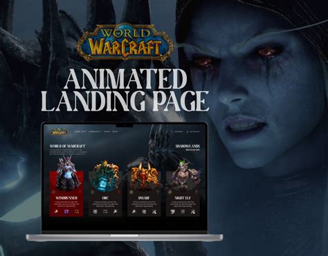World of Warcraft animated landing page on Behance