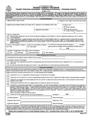 Fillable Online careers state transit subsidy program - US Department ...
